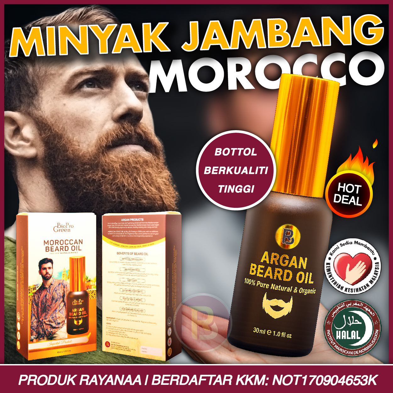 Minyak Jambang Argan Halal Asli Morocco